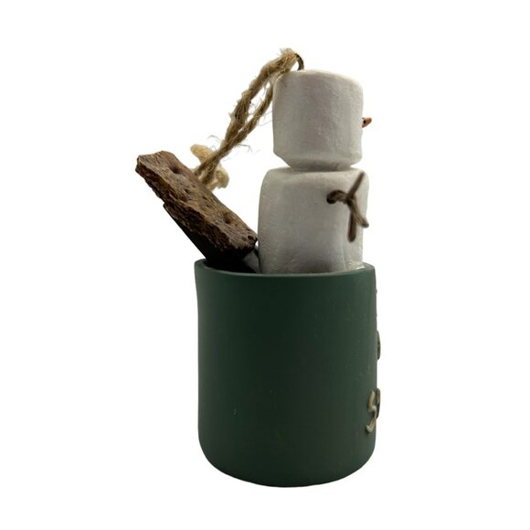 The Original S'mores 3" I Heart S'mores Camping Coffee Cup Snowman Ornament Gift - Picture 2 of 6
